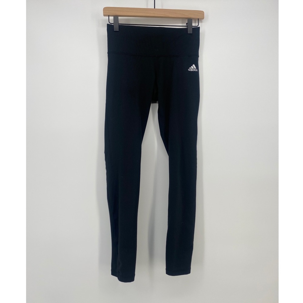 Adidas Climalite Leggings S Black Mid Rise Athletic Activewear Excellent